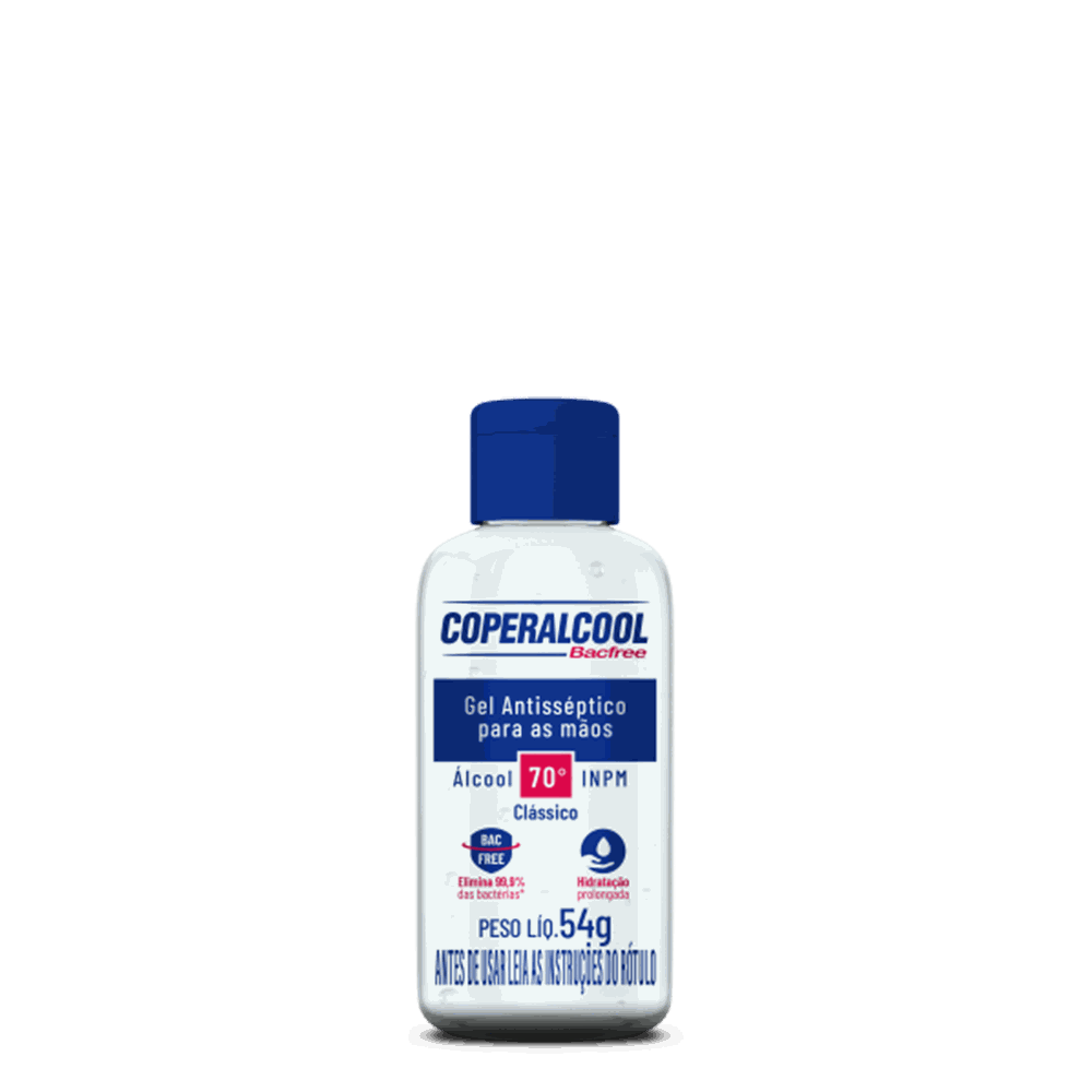 Gel Higienizador de Mãos Coperalcool Bacfree 70°INPM 54g