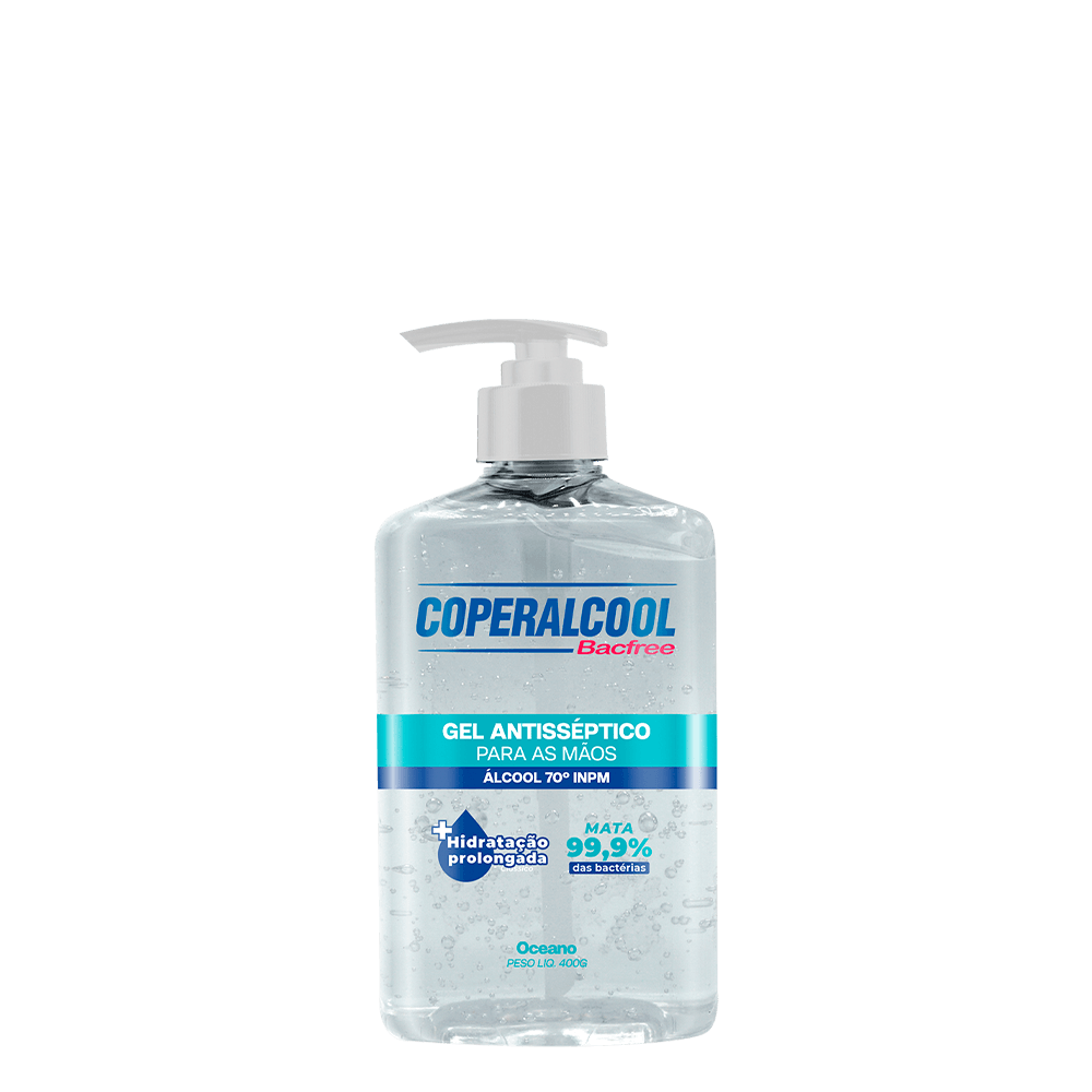 Gel Higienizador de Mãos Coperalcool Bacfree Oceano 70°INPM – 400g
