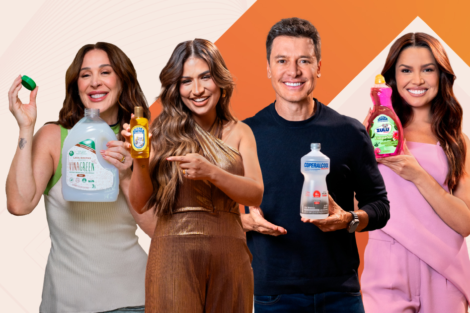 Campanhas de lançamento com Cláudia Raia, Simone Mendes, Rodrigo Faro e Juliette para Vinagreen, Coala, Coperalcool e Zulu Perfumes.