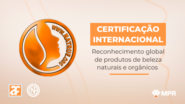 Selo oficial da certificação NATRUE, referência internacional para produtos naturais e orgânicos.